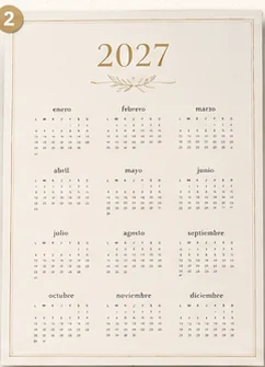 Calendario anual 2027 elegante en beige