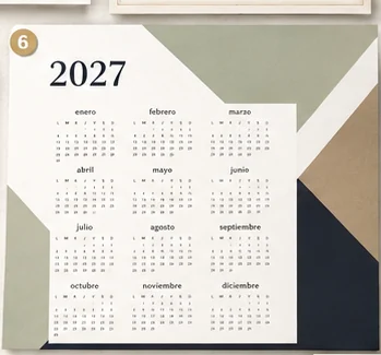 Calendario anual 2027 de estilo geométrico